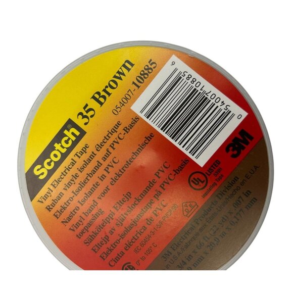 Scotch 35 Electrical Tape 3/4" X 66 Set 1: Yellow Brown White 2: Orange Red READ - Picture 10 of 16